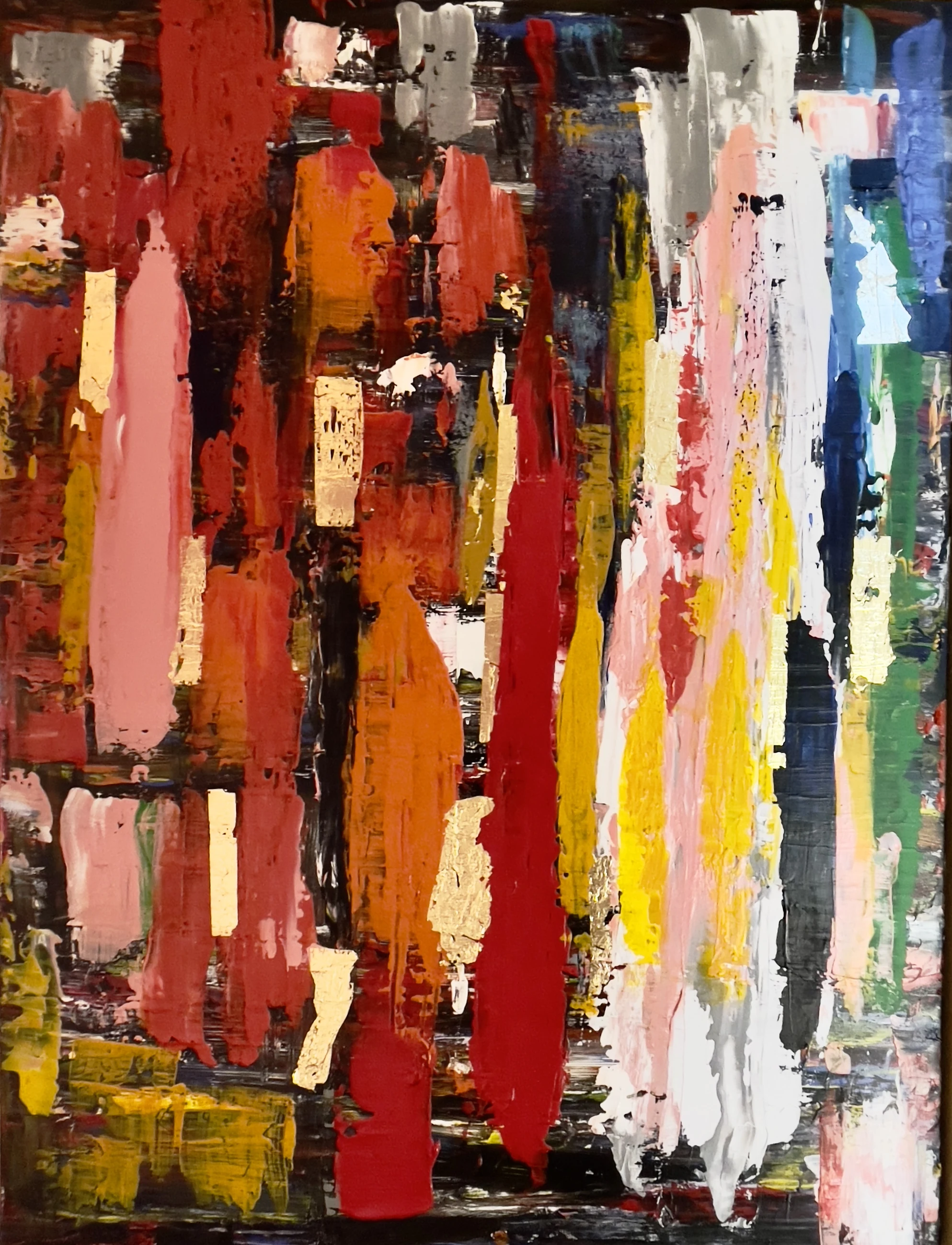 Red and orange figurative abstract